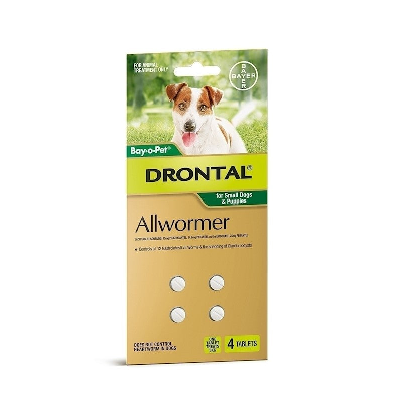 Drontal Allwormer Small Dog and Puppy - 4 Tablets