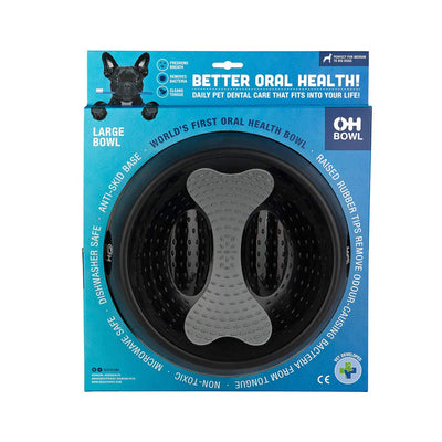 OHBowl Oral Hygiene Dog Bowl Black Large